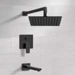 Remer TSF43 Matte Black Tub and Shower Faucet Set